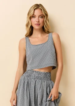 Anise Top Noir Gingham