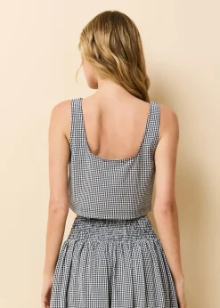 Anise Top Noir Gingham