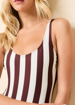 Anne-Marie One Piece Raisin Brown / Brule Stripe