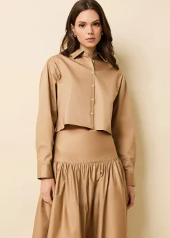 Cropped Avril Top Camel