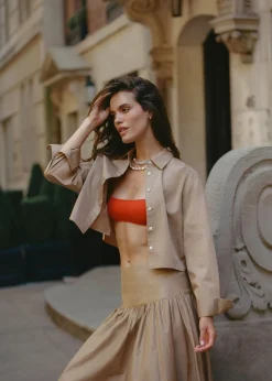 Cropped Avril Top Camel