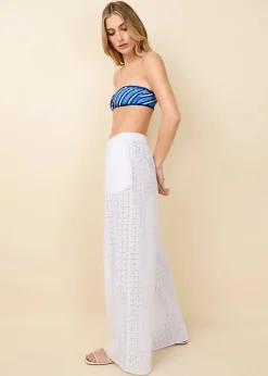 Delaney Pant Grid Eyelet Optic White