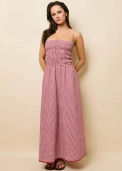Delta Midi Dress Apple Red Gingham