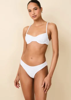 Eva Eyelet Bikini Bottom Optic White