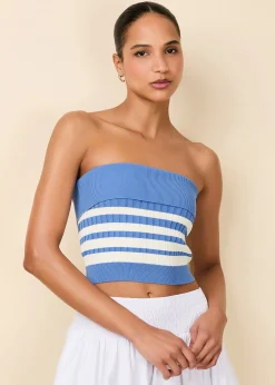Marnie Top Marina Blue Sunset Stripe