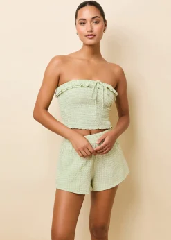 Nikki Top Matcha Gingham