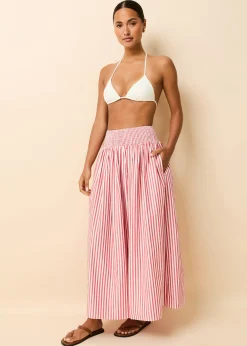 Noreen Skirt Washed Red / Optic White Stripe