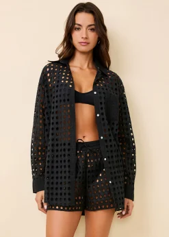Oxford Tunic Classic Eyelet Noir