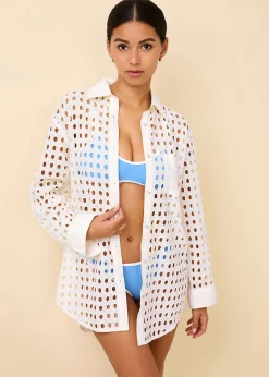 Oxford Tunic Classic Eyelet Optic White