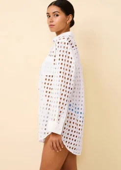 Oxford Tunic Classic Eyelet Optic White