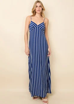 Rosetta Dress Navy Nautical Stripe