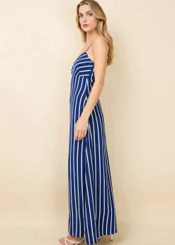 Rosetta Dress Navy Nautical Stripe
