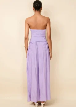 Strapless Soglio Dress Ribbed Lavender